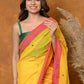 Very Much Indian Handloom Pure Cotton Saree With Sleek Border - Yellow | Swadesiicart