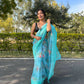 Vamsee Sky Blue Organza Saree - Swadesiicart