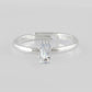 VOJ white CZ-detail Stainless Steel Cubic Zirconia Silver Plated adjustable finger Ring | Swadesiicart