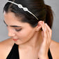 VOJ Silver Plated Bow Shaped AD studded Hairband | Swadesiicart