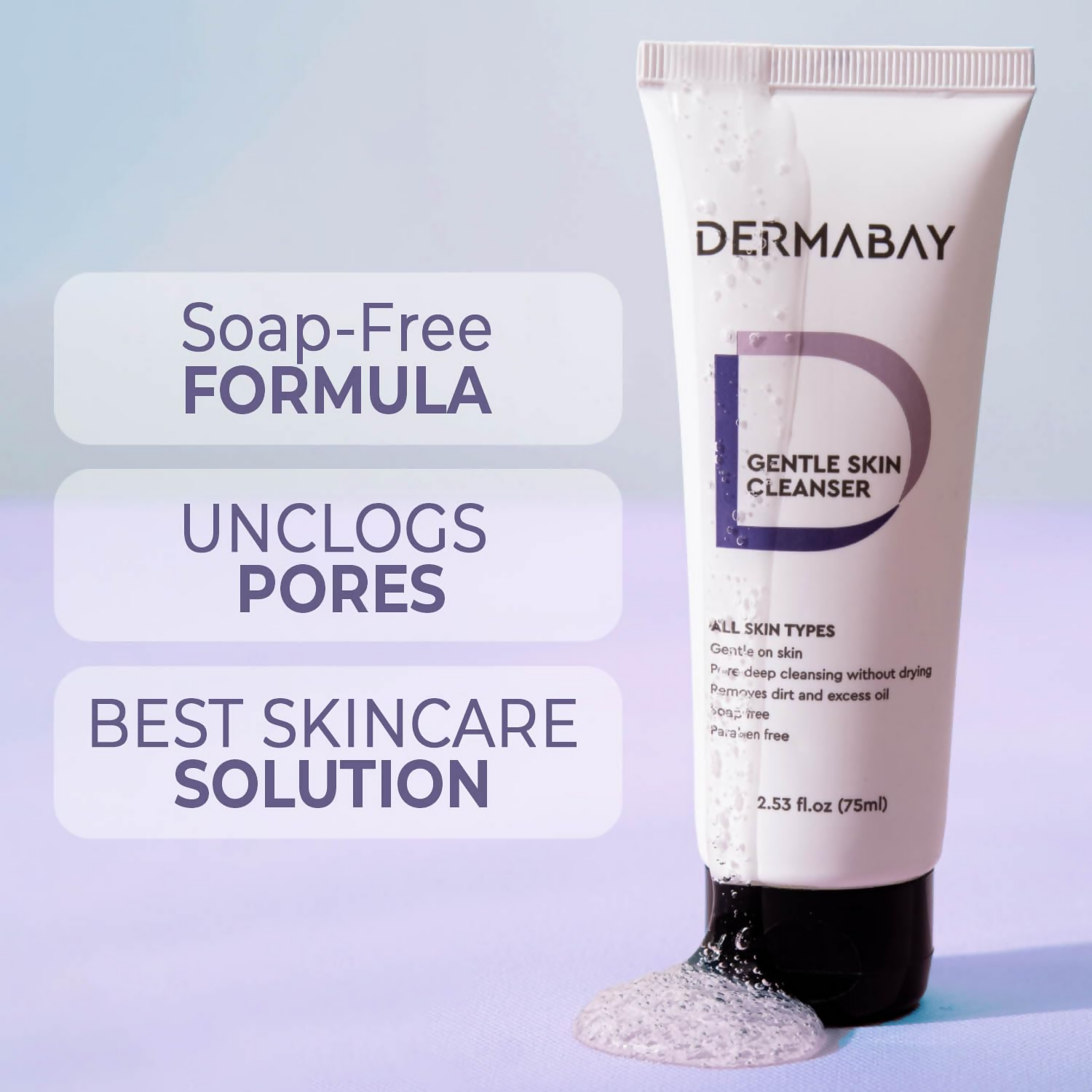 Dermabay Gentle Face Wash Ideal for Acne-Prone, Sensitive, Dry, Oily Skin | Swadesiicart