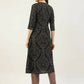FIORRA Women's Black Printed Flared Cotton Kurta - Swadesiicart