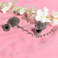 Mominos Fashion Johar Kamal Trendy Oxidized Silver Plated Bahubali Jhumkas - Swadesiicart