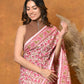 Very Much Indian Pure Cotton Handblock Printed Saree - Light Pink | Swadesiicart
