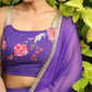 Janasya Purple Georgette Floral Lehenga Choli Dupatta | Swadesiicart
