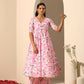 Pomcha Jaipur Pink Gul Rozi Anarkali Set | Swadesiicart