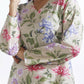 Breathables Women’S Loungewear Long Kurta Co-Ord Set Cotton Cream Floral Print