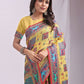 Shree Shyam Fashion Vastraloom Yellow Linen Cotton Saree
