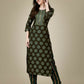 Jyoti Fashion Women's Dark Coffee Rayon Embroidered Kurta Pant Set | Swadesiicart