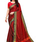 Vamika Banarasi Jacquard Weaving Red Color Saree | Swadesiicart