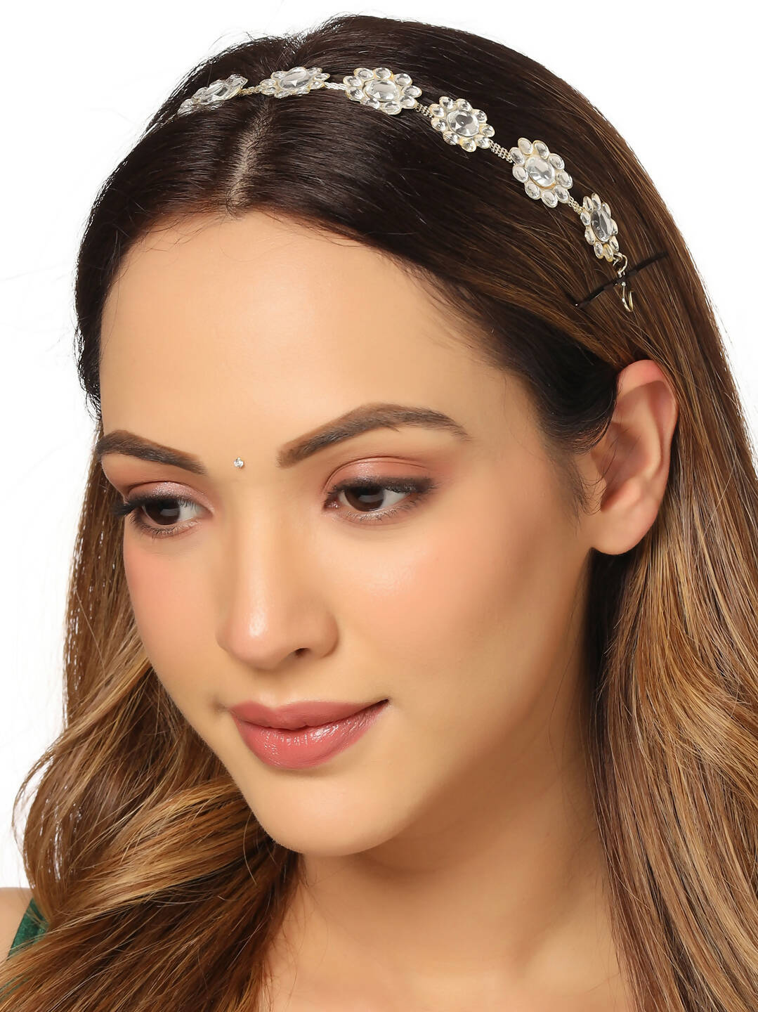 NVR Women's Gold-Polished Traditional Trending Matha Patti | Swadesiicart