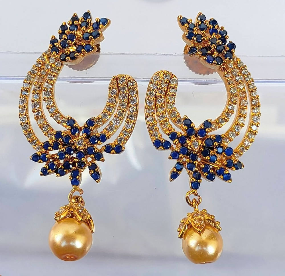 Blue AD Fashion Earrings | Swadesiicart