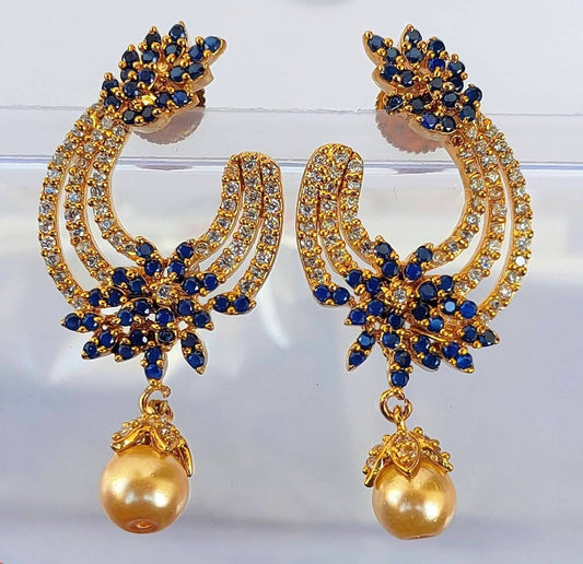 Blue AD Fashion Earrings | Swadesiicart