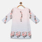 Ahalyaa Pink Crepe Floral Print Kids Kurta Sharara Set With Dupatta For Girls | Swadesiicart