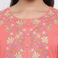 NOZ2TOZ Women's Embroidered Peach Kurti- (1pc Set) - Swadesiicart