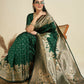Vishnu Weaves Women's Bt-Green Banarasi Silk Zari Woven Saree with Blouse - Swadesiicart