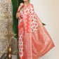 Shree Shyam Fashion Linen Cotton Red & White Saree