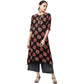 Anubhutee Women's Rayon Regular Black Printed A-Line Kurta | Swadesiicart