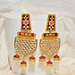 Maroon Traditional Gold-Polished Meenakari Jhumka Jhumki Earrings Indian Jewellery For Women Girls By House of Ree - Swadesiicart