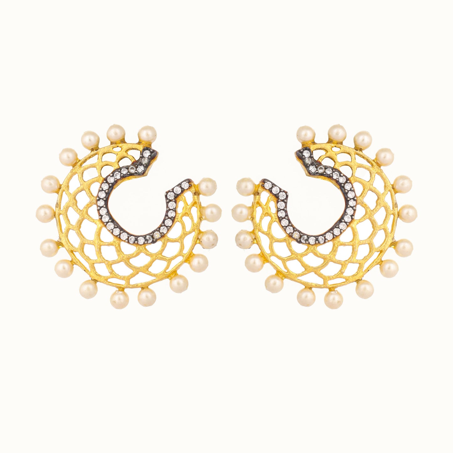 Nuyug 22K Gold Plated Celestial Filigree Earrings | Swadesiicart