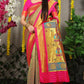 Jyoti Fashion Women's Grey Banarasi Silk Zari Woven Saree with Blouse | Swadesiicart