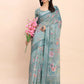 Shree Shyam Fashion Linen Cotton Sea Green Saree