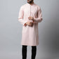 Even Apparels Pink Color Linen Pure Cotton Men's Kurta With Side Placket (SLD070) | Swadesiicart