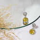 Yellow & Silver Stone Earrings- Ruby Raang | Swadesiicart