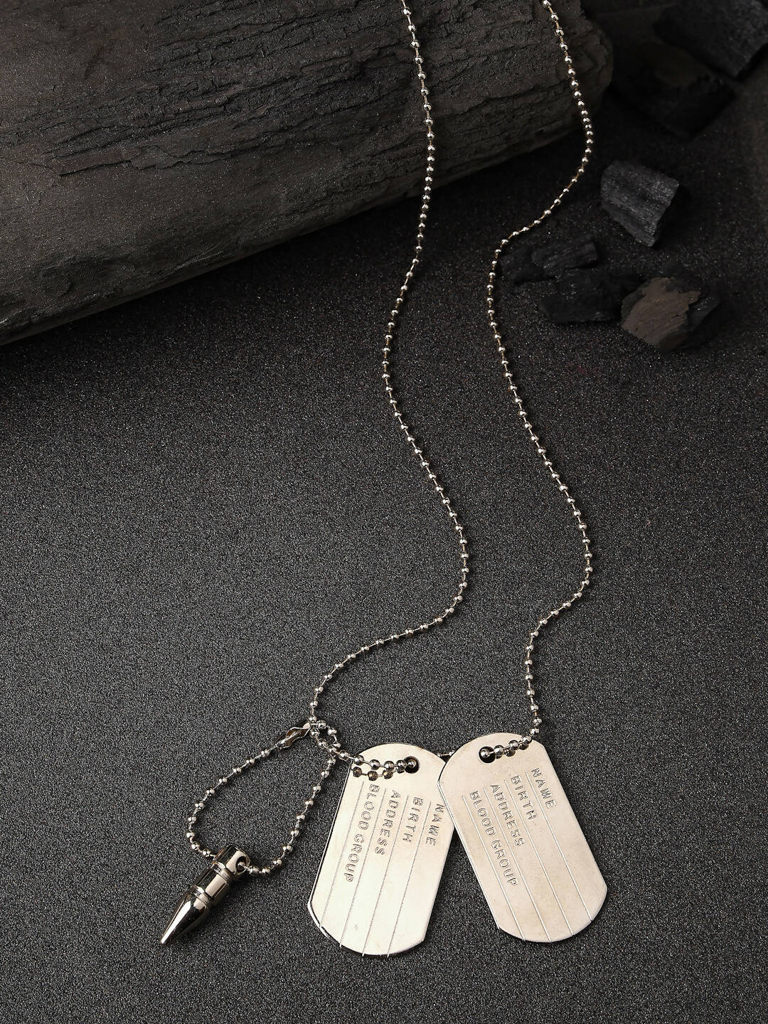 NVR Men Silver Plated Milletry Style Pendent With Chain | Swadesiicart