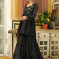 Janasya Black Georgette Sequined Tunic & Bottom | Swadesiicart