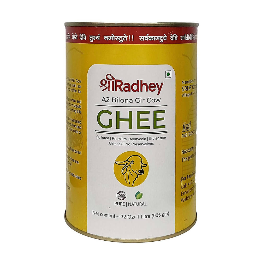 Shreeradhey A2 Bilona Gir Cow Ghee | Bilona Ghee 100% Pure | Churned From Curd | Homemade Organic Authentic Cow Ghee - Swadesiicart
