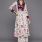 Ahalyaa Womens Beige Crepe Digital Printed Kurta Palazzo Set | Swadesiicart