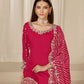 Anaita Red Roman Silk Stitched Suit with Embroidery & Real Mirror Work