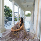 Aastha Fashion Light Dusty Brown Butterfly Net White Cotton Thread Work And Sequence Work Embroidery Wedding Wear Lehenga Choli