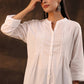 Juniper Women's White Cambric High-Low Tunic | Swadesiicart