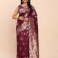 Astita Banarasi Silk Purple Saree | Swadesiicart