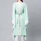 Ahalyaa Women Sea Green Crepe Printed Kaftan Kurta | Swadesiicart