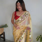 Vamsee Damini Yellow Gold Tebi Silk Saree - Swadesiicart