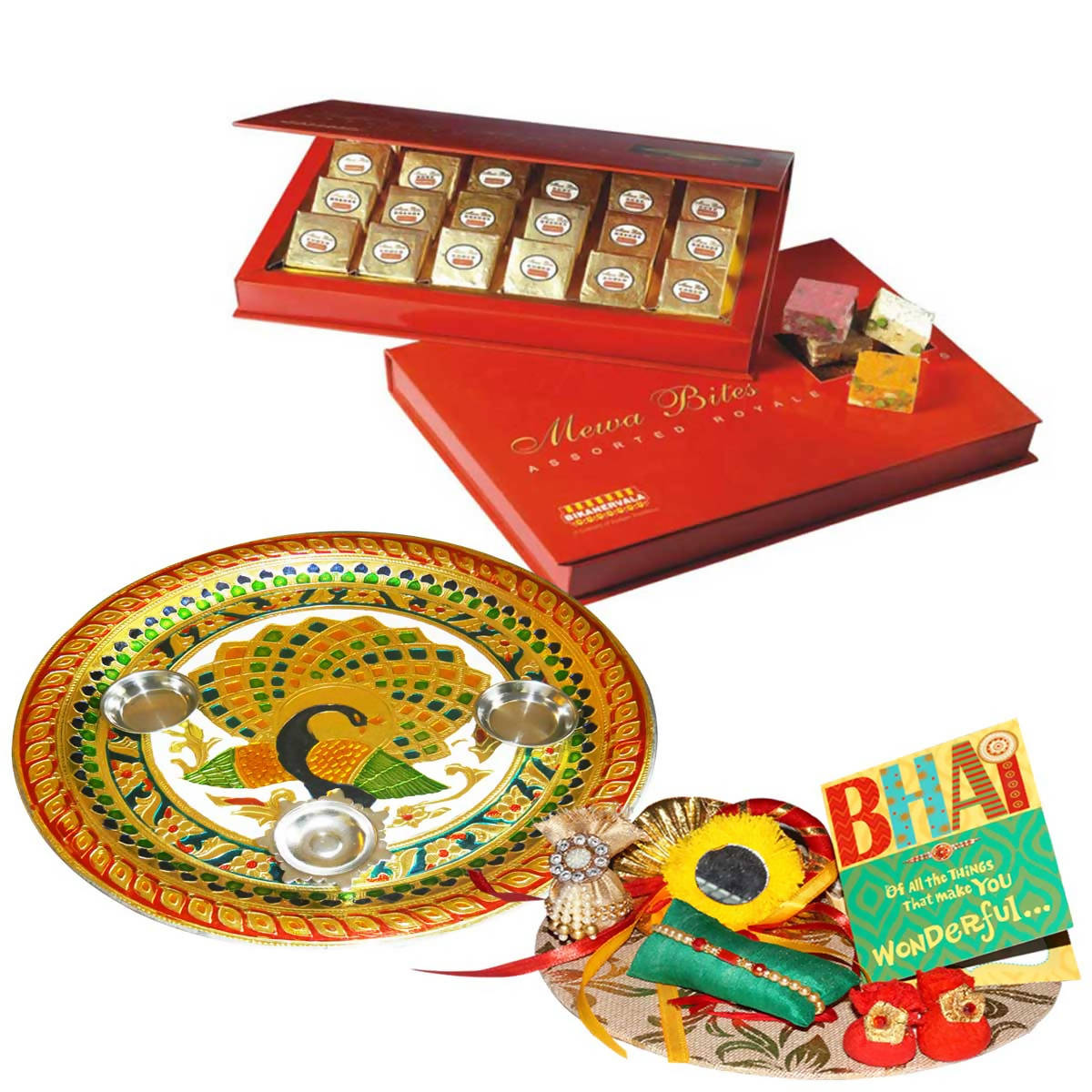 Bikano MewaBites Rakhi Puja Thali Gifts | Swadesiicart