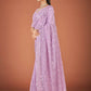 Vamsee Lavender Georgette Designer Saree - Swadesiicart