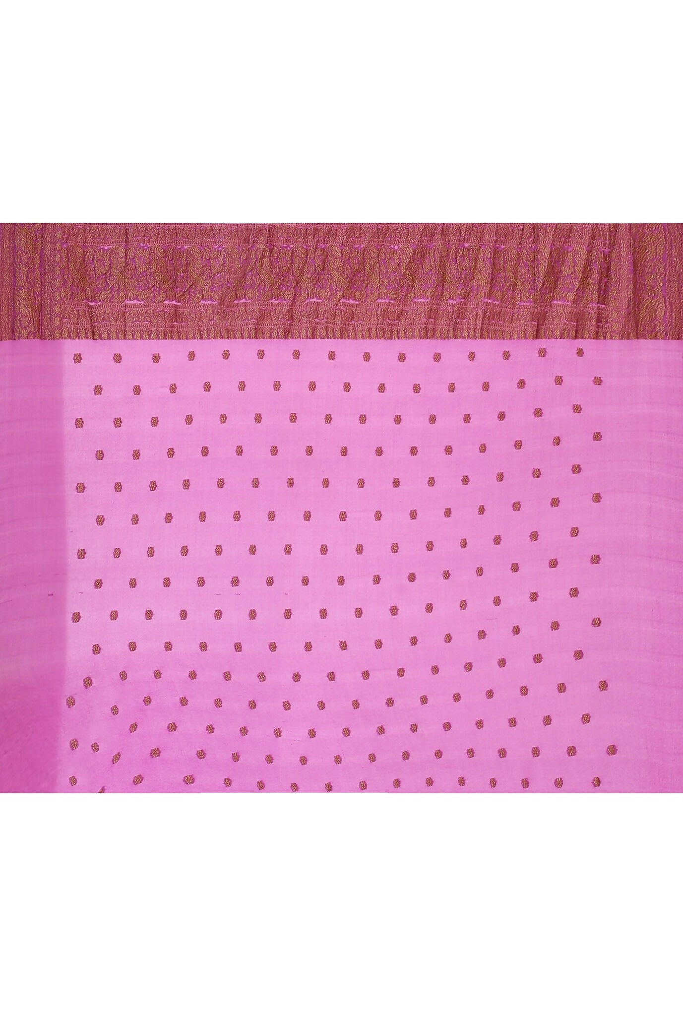 Joban Fashion Hot Pink Crepe Chiffon Pure Handloom Banarasi Silk Saree | Swadesiicart