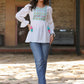 Juniper Women's White Cotton Dobby Solid With Multi Color Embroidered Tunic | Swadesiicart