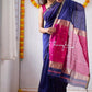 DEIANA'S Beautiful Designer Golden zari Soft Cotton Saree - Blue - Swadesiicart