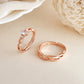 VOJ Stainless Steel Cubic Zirconia Rose Gold-Polished Adjustable Ring Set for Couple | Swadesiicart