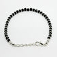 NVR Women Silver-Toned Black Brass Rhodium-Plated Link Bracelet - Swadesiicart