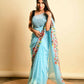 Vamsee Sky Blue Georgette Designer Saree - Swadesiicart