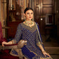 Blue Heavy Chinon Semi Stitched Kurta with Bottom & Dupatta - Dhvani