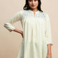 White Rayon Embroidered Top - Tarini - Swadesiicart