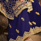 Blue Heavy Chinon Semi Stitched Kurta with Bottom & Dupatta - Dhvani