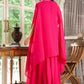 Janasya Pink Georgette Embroidered Dress & Cape | Swadesiicart